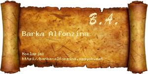Barka Alfonzina névjegykártya